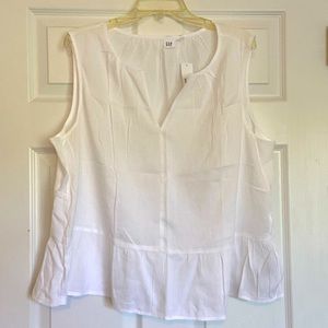 NWT Gap Tank Top Sleeveless White Ruffle